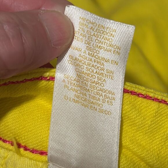 Kate Spade Play Hooky Broome Street Yellow Stretch Denim Capri Pants Sz 29 - Picture 12 of 13